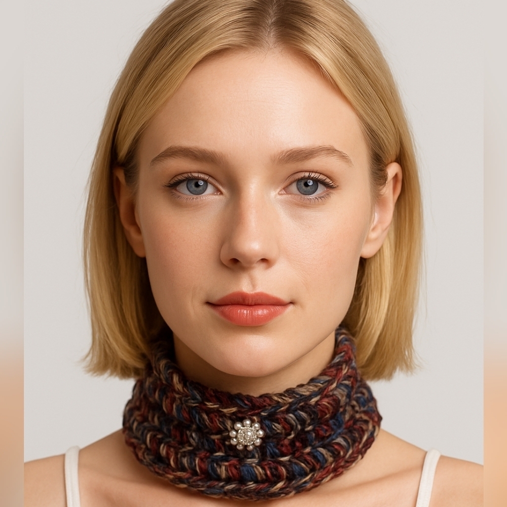 Hand Crafted Crochet Necklace Multicolor 4-in-1 Chocker necklace Handmade gifts